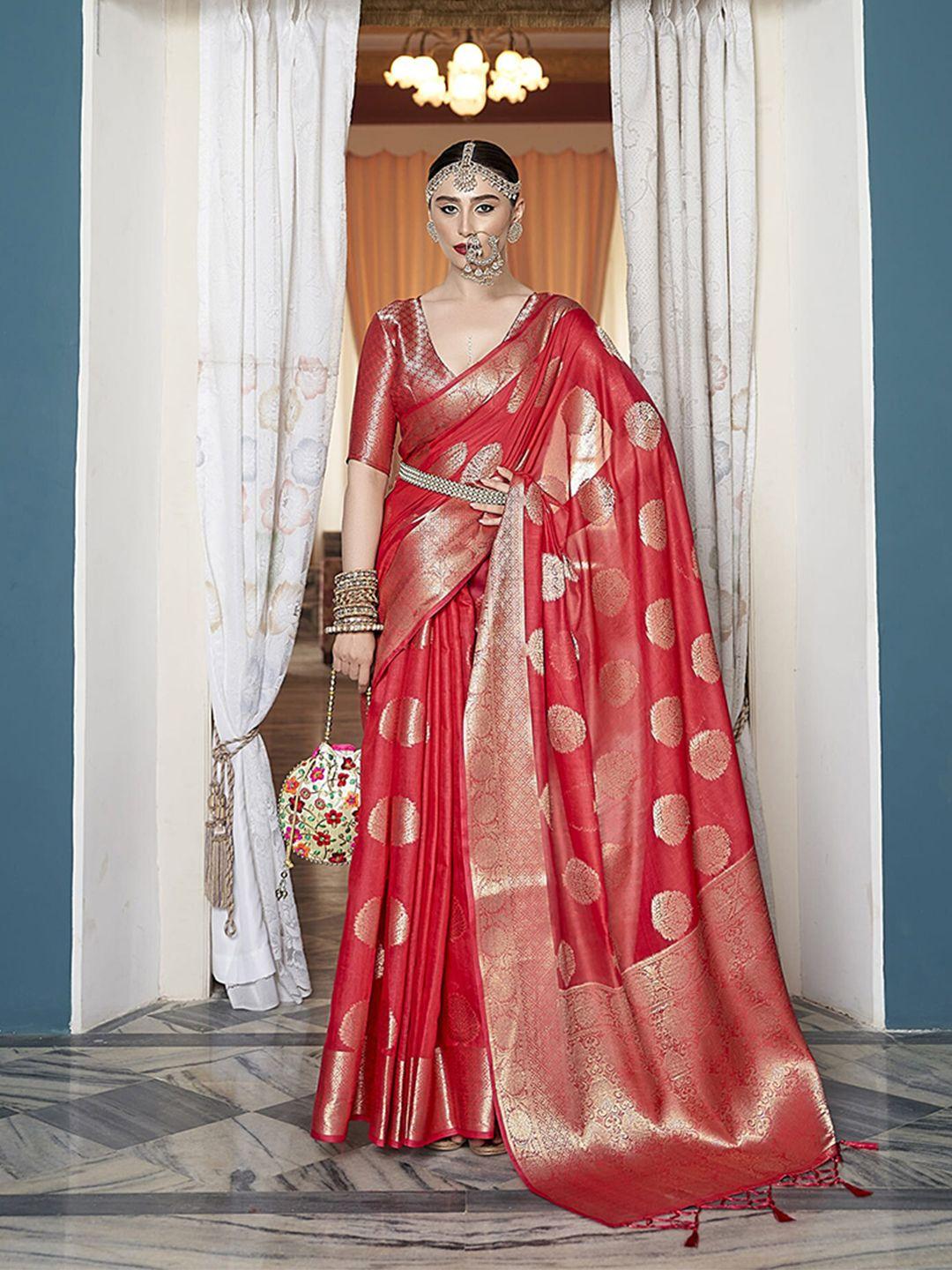 elora ethnic motifs woven design zari silk blend banarasi saree