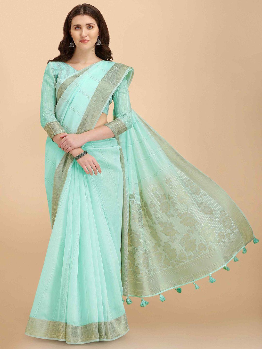 elora floral embellished sequinned art silk bhagalpuri saree