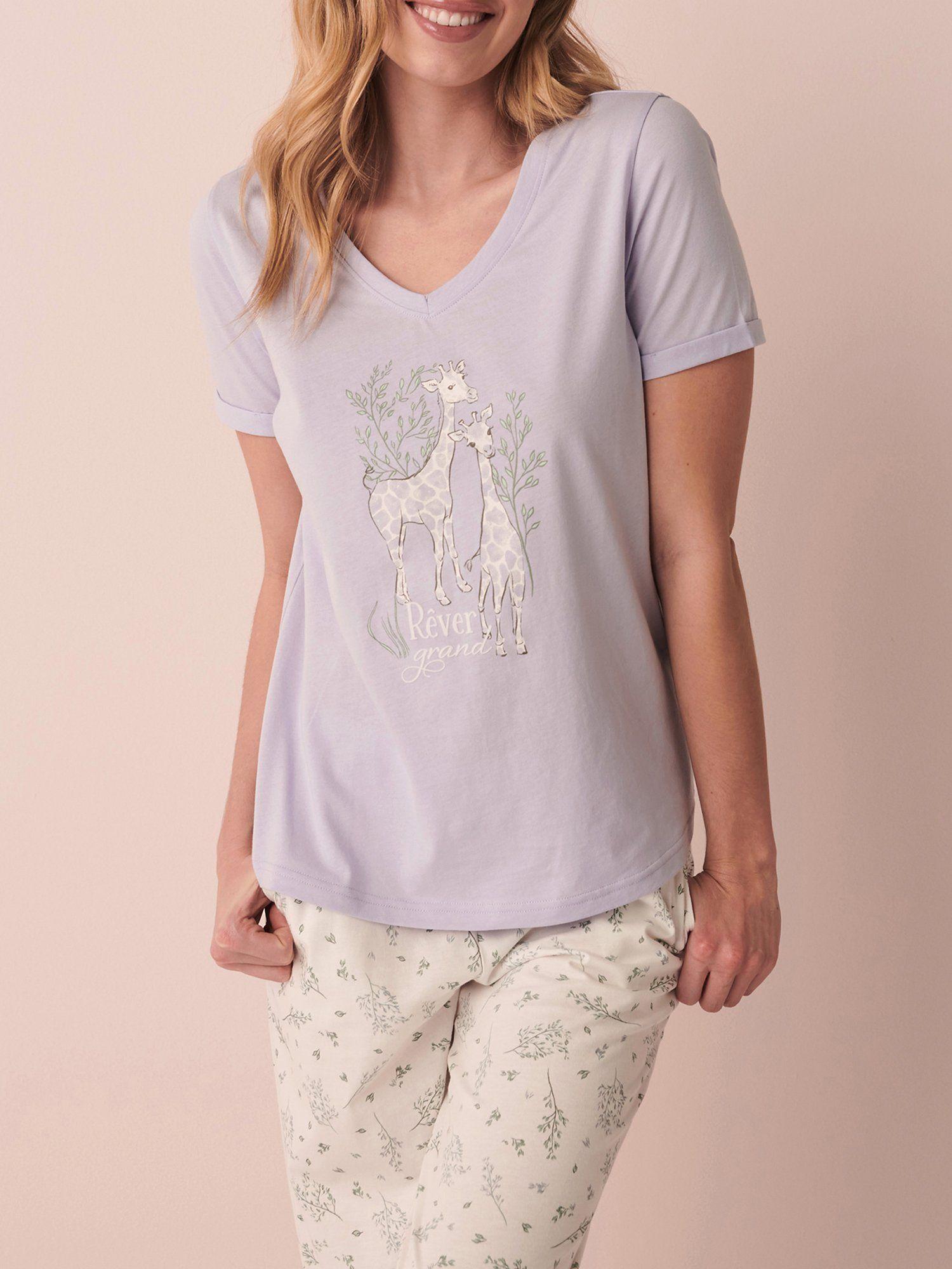 elp giraffe cotton t-shirt - purple