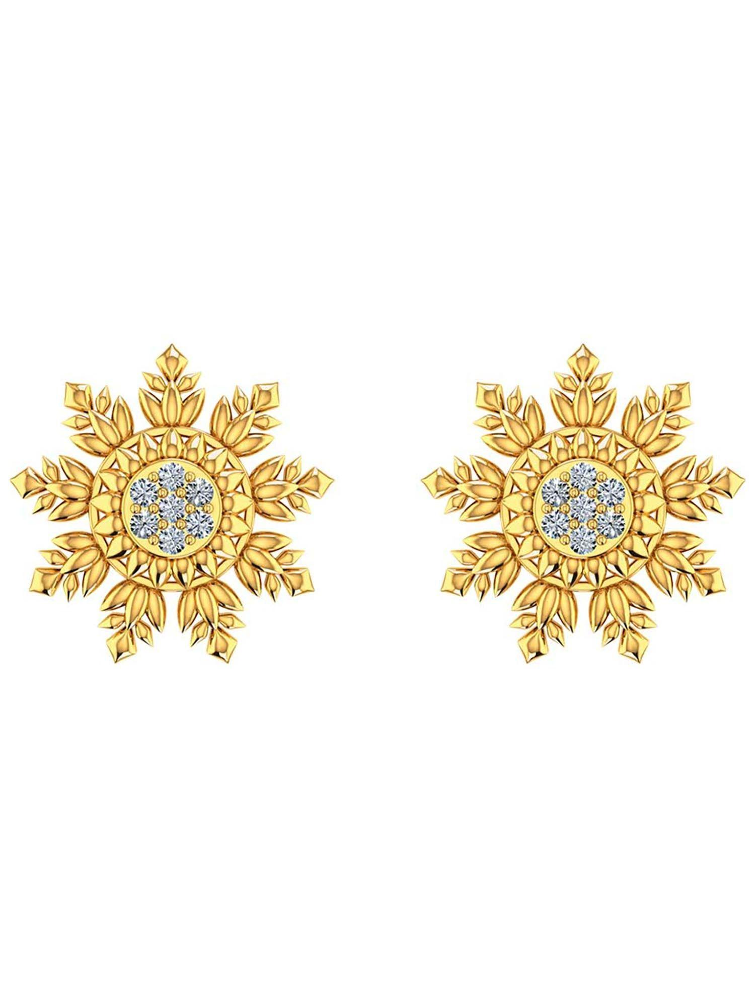 elsa stud gold earrings with gold screw
