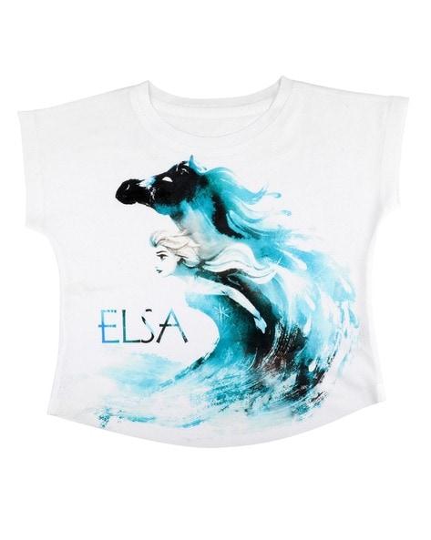 elsa printed round neck top