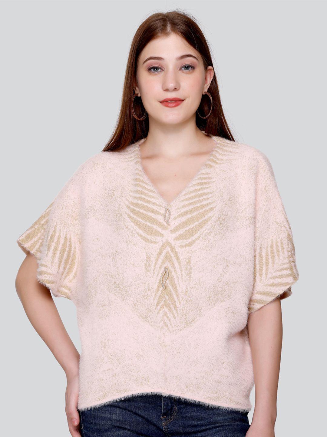 elthia extended sleeves v-neck woolen top