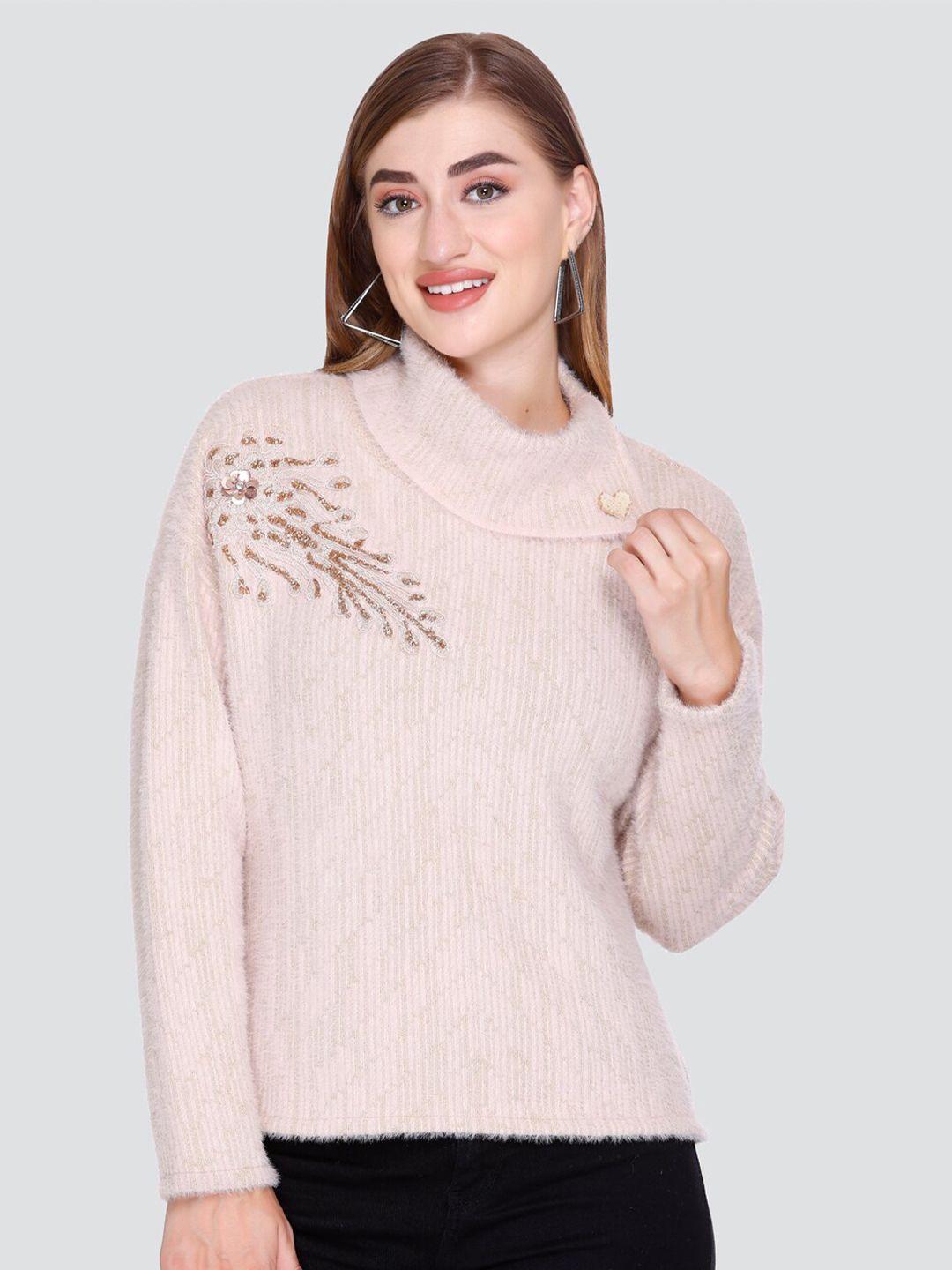 elthia pink woollen velvet top