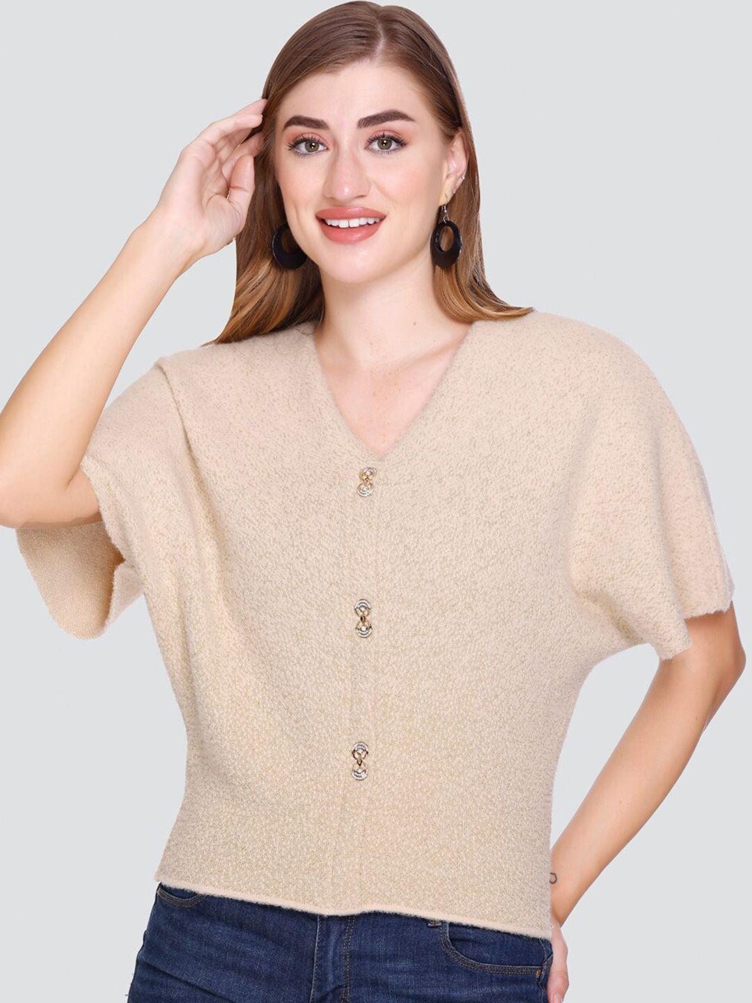 elthia self design extended sleeves woollen top