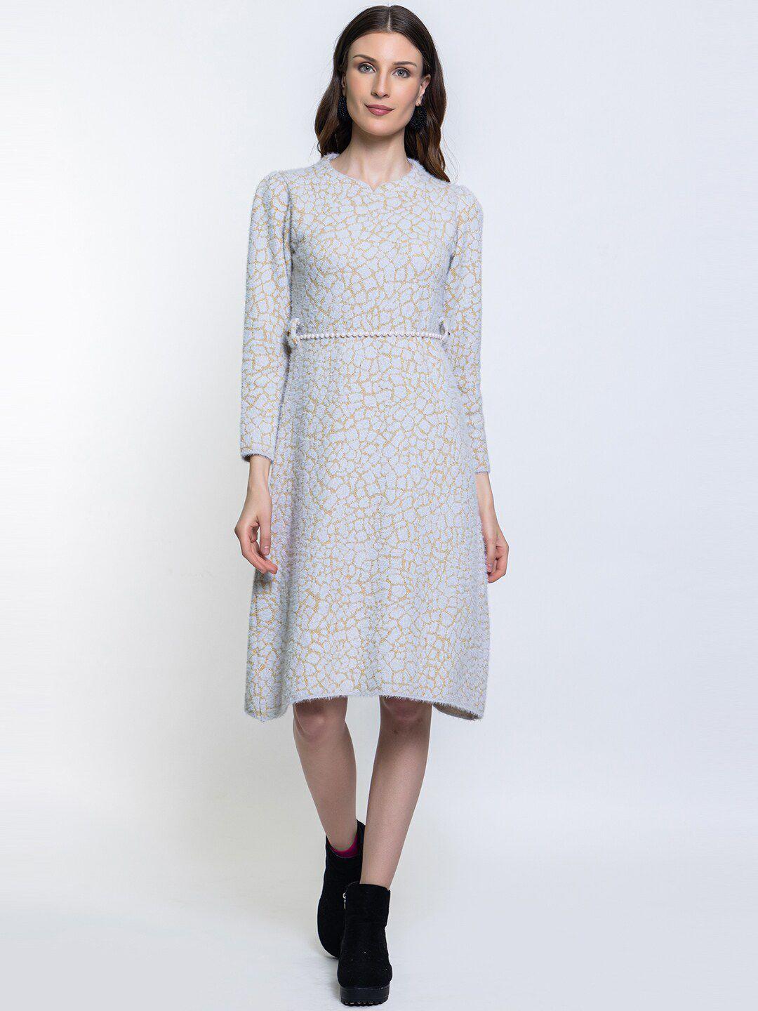 elthia grey woollen dress