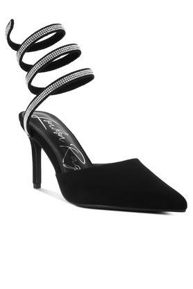 elvira rihnestone embellished sandals - black