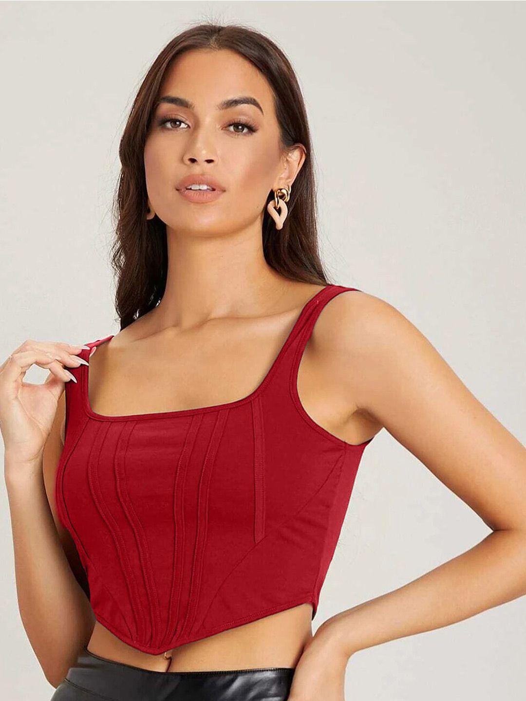 elyraa sleeveless fitted crop top