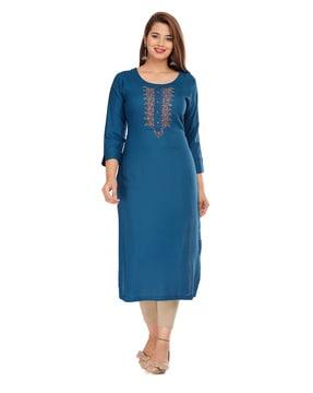 embellish straight kurta