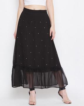 embellished a-line skirt