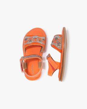 embellished ankle-strap flat sandals