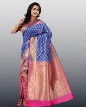 embellished banarasi saree with zari border