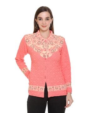 embellished cardigan with button closure
