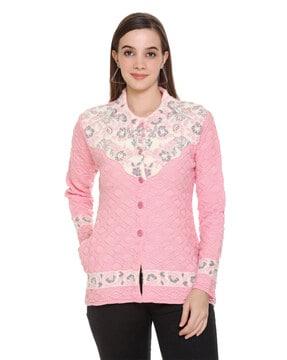 embellished cardigan with button closure