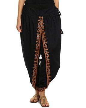 embellished dhoti pants with drawstring waist