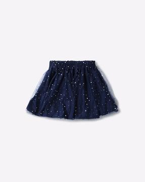 embellished flared skirt with elasticated waistband