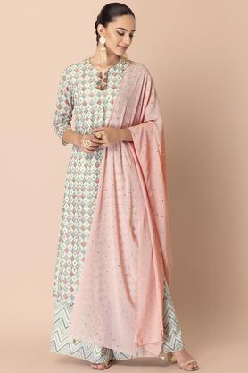 embellished georgette regular fit women's dupatta - pink
