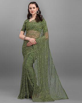 embellished net saree saree