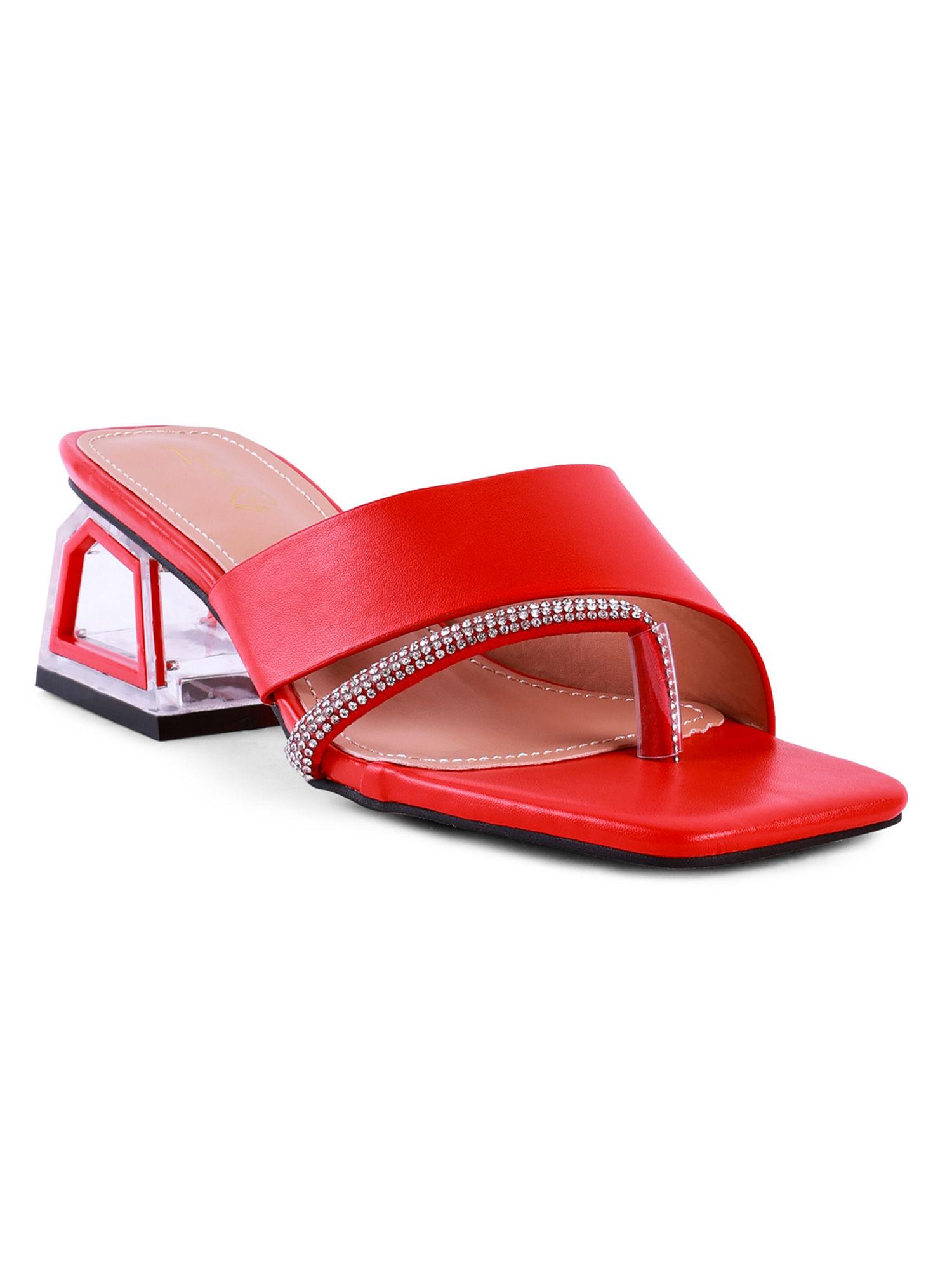 embellished red heels