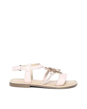 embellished sandals with velcro