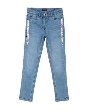 embellished skinny fit jeans