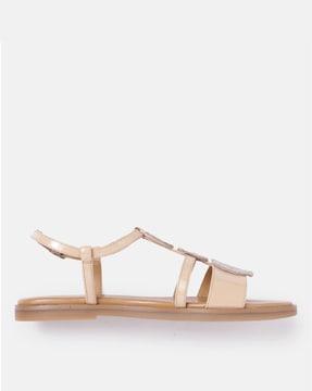 embellished sling-back flat sandals