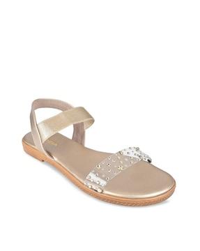 embellished slingback flat sandals