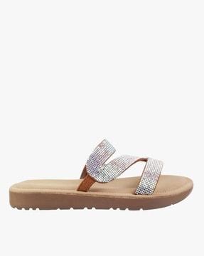 embellished slip-on sandals