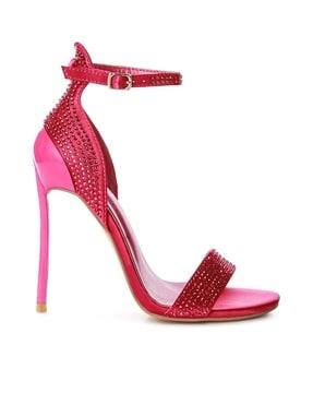 embellished stilettos with ankle loop
