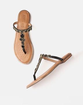 embellished thong-strap sandals