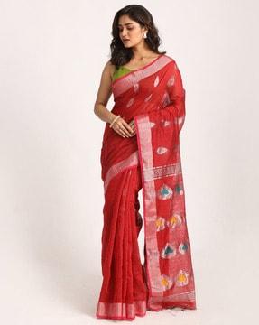 embellished traditional saree with blouse piece