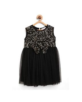 embellished tutu dress with bow accent