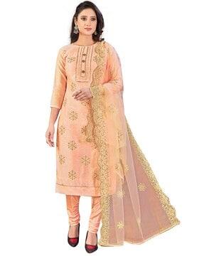 embellished unstitched dress material with dupatta