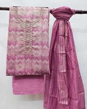 embellished unstitched dress material