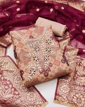 embellished unstitched dress material