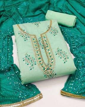 embellished & embroidered 3-piece unstitched dress material