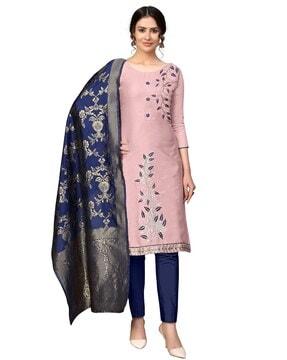 embellished & embroidered 3-piece unstitched dress material