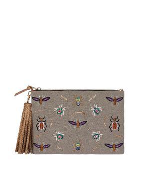 embellished & embroidered crossbody handbag