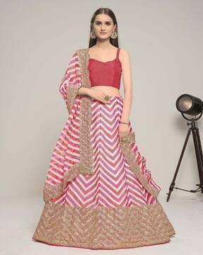 embellished & embroidered kalidar lehenga & choli set with dupatta