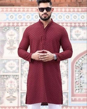 embellished & embroidered long kurta