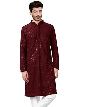 embellished & embroidered long kurta