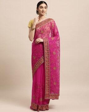 embellished & embroidered net saree