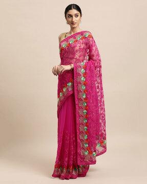 embellished & embroidered net saree