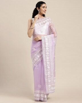 embellished & embroidered organza saree