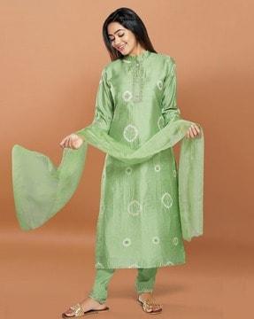 embellished & embroidered straight kurta set