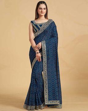 embellished & embroidered traditional silk saree