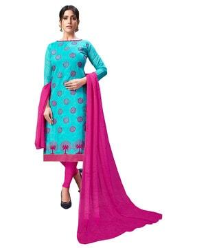 embellished & embroidered unstitched dress material