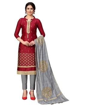 embellished & embroidered unstitched dress material