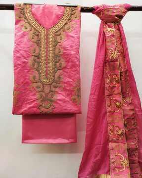 embellished & embroidered unstitched dress material