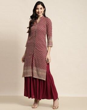 embellished & embroidery kurta & sharara set