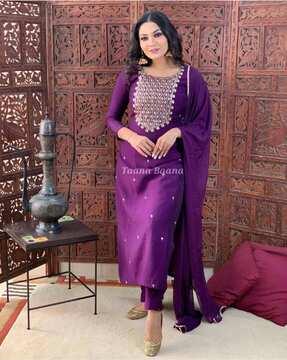 embellished & embroidery kurta set